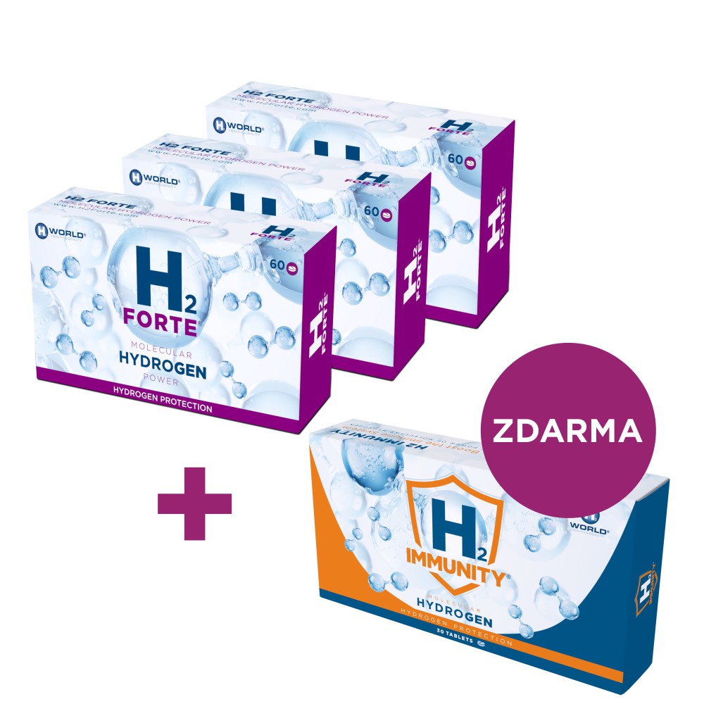 H2 Forte® 180 таблетки в блистери(3 packs) + безплатен H2 Immunity® 30 таблетки | Molecular Hydrogen®